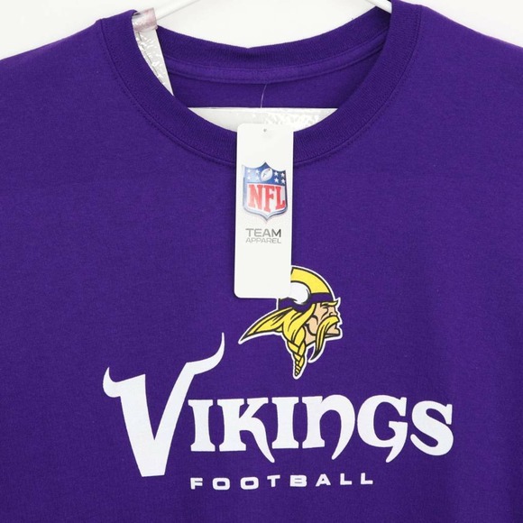 Minnesota Vikings NFL Unisex Adult T-Shirt Purple Crew Neck 100% Cotton Tee XL - Picture 2 of 7